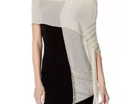 INC Womens Silver Polyester Sequined Diagonal Evening Scarf Online now