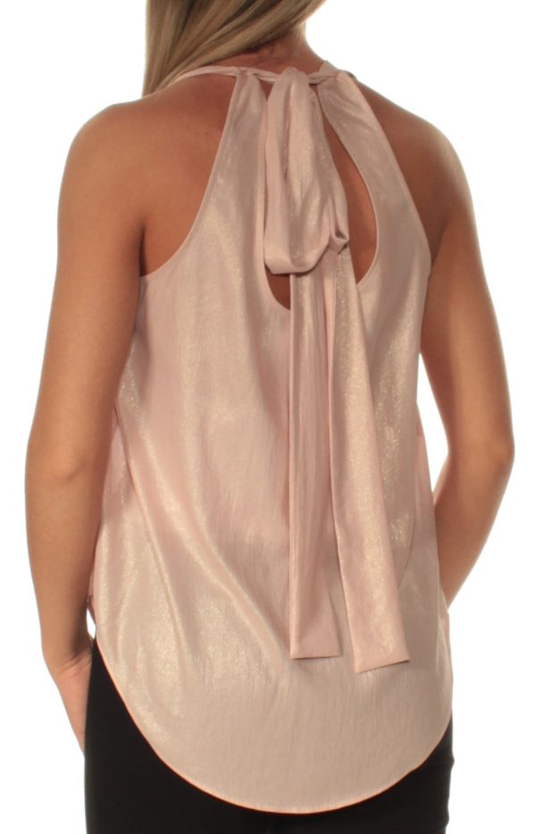 RACHEL ROY Womens Pink Tie Sleeveless Scoop Neck Top Discount