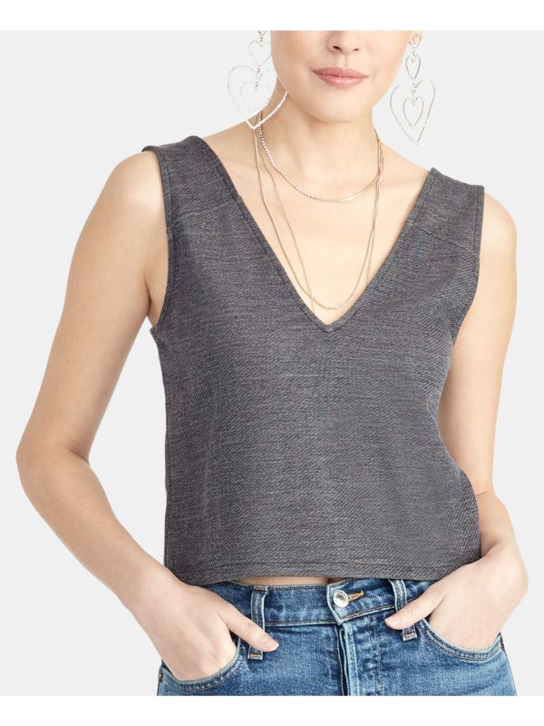 RACHEL ROY Womens Navy Sleeveless V Neck Top Online