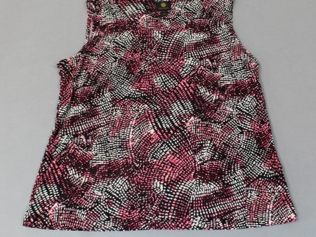 JM COLLECTION Womens Black Printed Sleeveless Scoop Neck Wear To Work Tank Top Sale