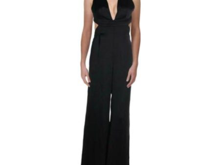 JILL STUART Womens Sleeveless V Neck Wide Leg Jumpsuit For Discount