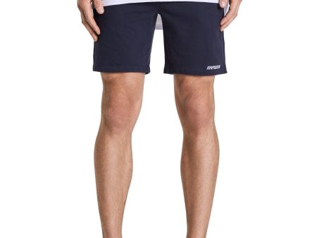 NXP Mens Navy Drawstring Striped Athletic Fit Cotton Shorts For Cheap