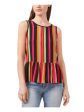 RILEY&RAE Womens Striped Sleeveless Round Neck Top on Sale