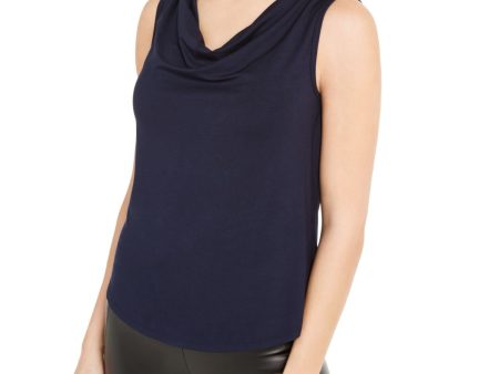 TRINA TURK Womens Navy Sleeveless Cowl Neck Top Hot on Sale