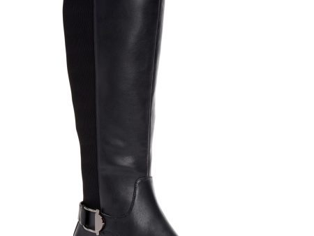 ALFANI Womens Black Arch Support Cushioned Buckle Accent Kallumm Round Toe Block Heel Zip-Up Riding Boot M Supply