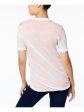 DKNY Womens White Short Sleeve Crew Neck Top Sale