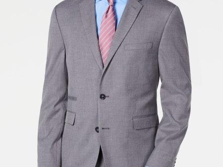 VINCE CAMUTO Mens Gray Single Breasted, Stretch, Slim Fit Wrinkle Resistant Suit Separate Blazer Jacket For Discount