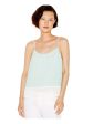 BAR III Womens Green Pleated Color Block Spaghetti Strap Scoop Neck Top Online