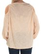 MAX STUDIO Womens Beige Slitted Long Sleeve V Neck Top Discount