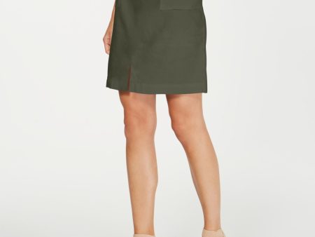 INC Womens Green Tie Above The Knee Pencil Skort Hot on Sale