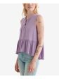 LUCKY BRAND Womens Purple Stretch Sleeveless Hi-Lo Top Online