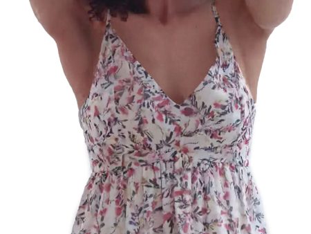 FRENCH CONNECTION Womens Zippered Floral Sleeveless V Neck Cami Top Online now