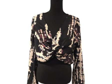 MATERIAL GIRL Womens Tie Dye Bell Sleeve Crop Top Online Hot Sale