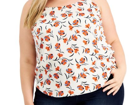 BAR III Womens Floral Sleeveless Scoop Neck Top Sale