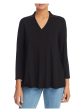 EIGHT EIGHT EIGHT Womens Black Long Sleeve V Neck Top Online Sale