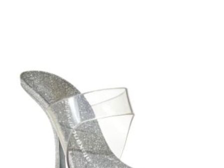 ALEXANDER WANG Womens Clear Mixed Media Glitter Cushioned Nudie 105 Open Toe Stiletto Slip On Dress Heeled on Sale