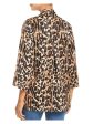 KENNETH COLE NEW YORK Womens Beige Animal Print Split Tunic Top Discount