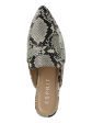 ESPRIT Womens Black Grey Beige Snakeskin Print Band Overlay Cushioned Jade Pointed Toe Slip On Mules Fashion