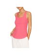 B NEW YORK Womens Pink Stretch Fitted Built-in Shelf Bra Sleeveless Square Neck Tank Top For Discount