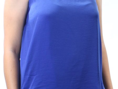 RACHEL ROY Womens Blue Sleeveless Scoop Neck Top Fashion