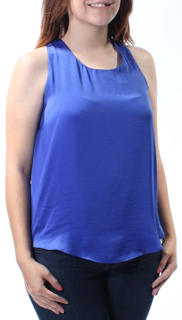 RACHEL ROY Womens Blue Sleeveless Scoop Neck Top Fashion