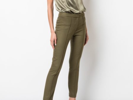 Adam Lippes Womens Green Heather Wear To Work Straight leg Pants Sale