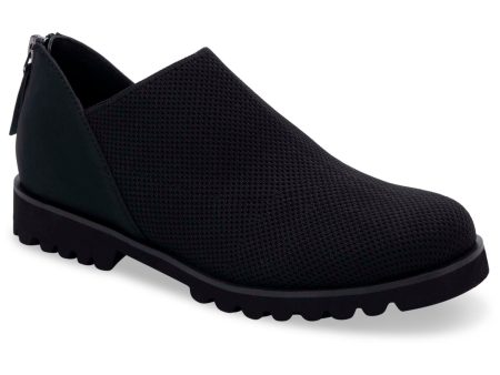 AQUA COLLEGE Womens Black 1 2  Platform Knit Waterproof Lug Sole Hilda Round Toe Block Heel Zip-Up Shootie M Cheap