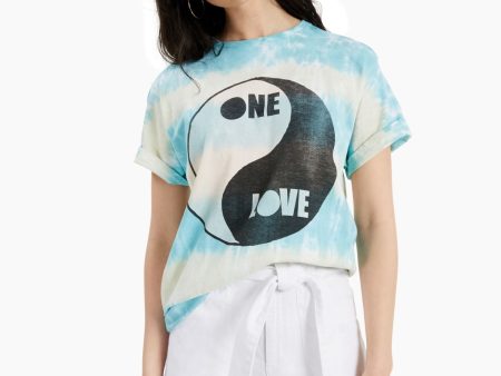 JUNK FOOD Womens Tie Dye Short Sleeve Crew Neck T-Shirt Sale