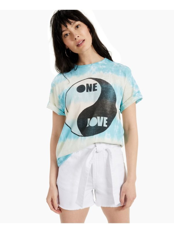 JUNK FOOD Womens Tie Dye Short Sleeve Crew Neck T-Shirt Sale