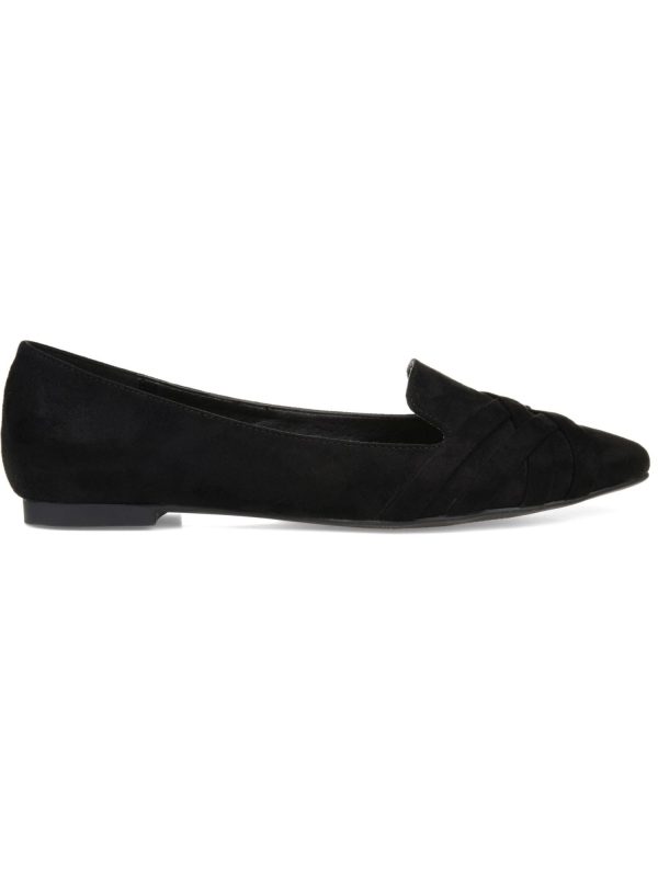 JOURNEE COLLECTION Womens Black Criss-Cross Pattern Mindee Pointed Toe Slip On Loafers Shoes M Online Hot Sale