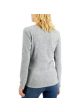 INC Womens Gray Metallic Side Ruched With Tie Long Sleeve Crew Neck Top Online now