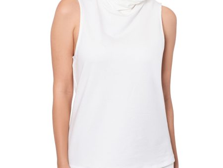 BAM BY BETSY & ADAM Womens White Cotton Blend Sleeveless Cowl Neck Tank Top For Sale