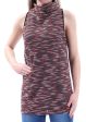 SANCTUARY Womens Red Textured Sleeveless Turtle Neck Top on Sale