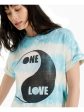 JUNK FOOD Womens Tie Dye Short Sleeve Crew Neck T-Shirt Sale