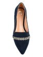 JOURNEE COLLECTION Womens Navy Padded Kyrah Pointed Toe Wedge Slip On Loafers Shoes Discount