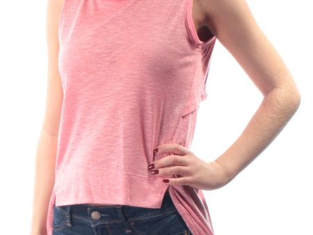 KIIND OF Womens Pink Sleeveless Jewel Neck Hi-Lo Top Online now