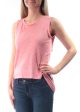 KIIND OF Womens Pink Sleeveless Jewel Neck Hi-Lo Top Online now