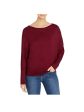 ELAN Womens Maroon Long Sleeve Top Cheap