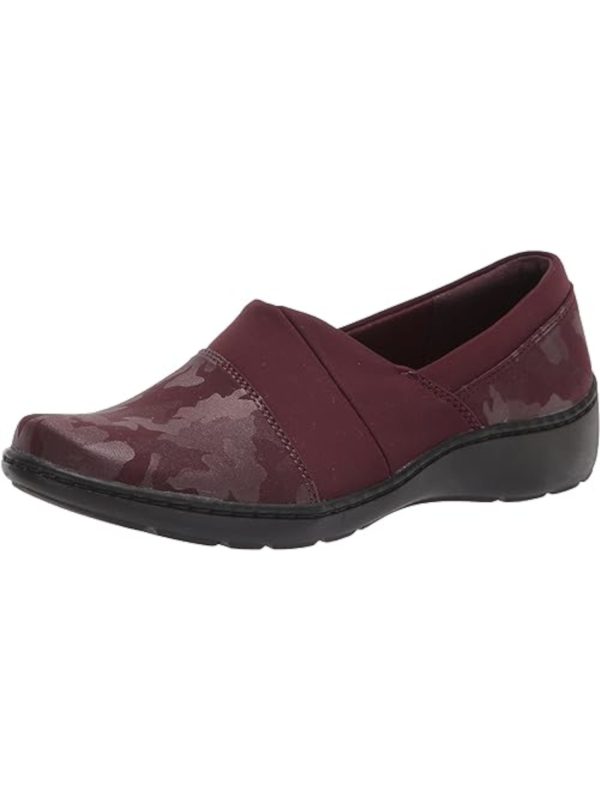 COLLECTION BY CLARKS Womens Maroon Cushioned Cora Round Toe Slip On Flats Shoes M For Cheap