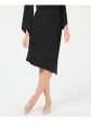 ALFANI Womens Black Pointed-hem Midi Wear To Work Skirt Discount