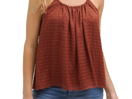 DKNY Womens Textured Sleeveless Scoop Neck Top Supply