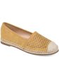 JOURNEE COLLECTION Womens Yellow Woven Cap Toe Perforated Comfort Rosela Round Toe Slip On Espadrille Shoes M on Sale