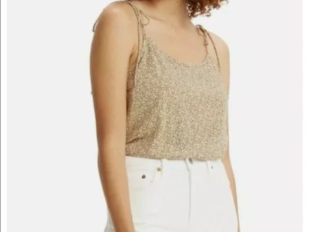 LEVI S Womens Beige Stretch Tie Spaghetti Strap Scoop Neck Cami Top Online now