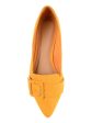 JOURNEE COLLECTION Womens Yellow Buckle Accent Cushioned Audrey Pointed Toe Slip On Loafers Shoes M Online Hot Sale