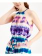 BEBOP Womens Tie Tie Dye Sleeveless Halter Romper For Discount