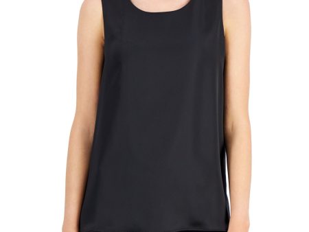 ALFANI Womens Black Sleeveless Round Neck Tank Top For Sale