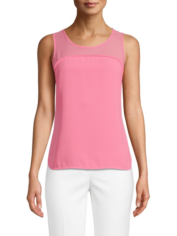 ANNE KLEIN Womens Pink Sleeveless Scoop Neck Tank Top Hot on Sale