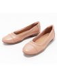 COLLECTION BY CLARKS Womens Pink Arch Support Padded Sara Bay Almond Toe Slip On Leather Flats Shoes M on Sale