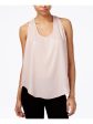 RACHEL ROY Womens Pink Tie Sleeveless Jewel Neck Hi-Lo Hi-Lo Top Online Sale