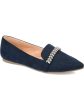 JOURNEE COLLECTION Womens Navy Padded Kyrah Pointed Toe Wedge Slip On Loafers Shoes Discount